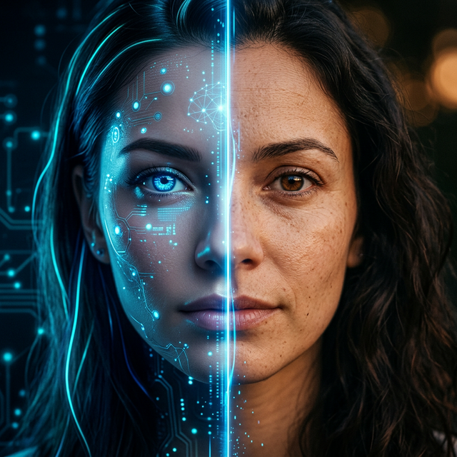 AI vs Reality Concept